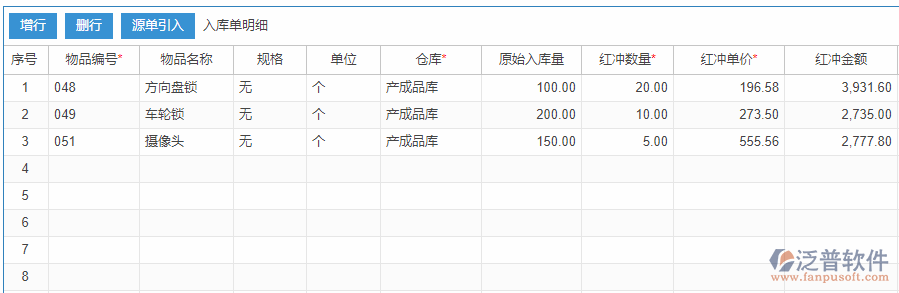 紅沖入庫明細(xì)手動(dòng)錄入效果圖