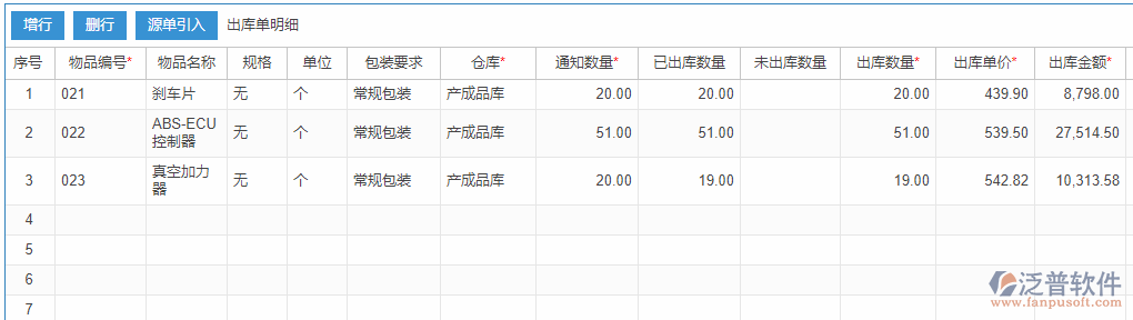 銷售出庫明細(xì)手動(dòng)錄入效果圖
