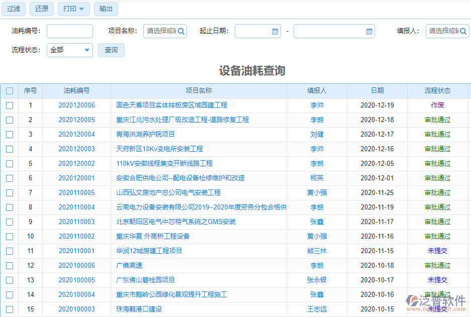 設備油耗查詢