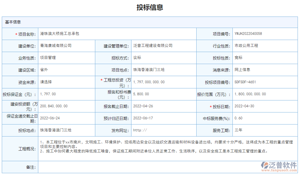 投標(biāo)信息
