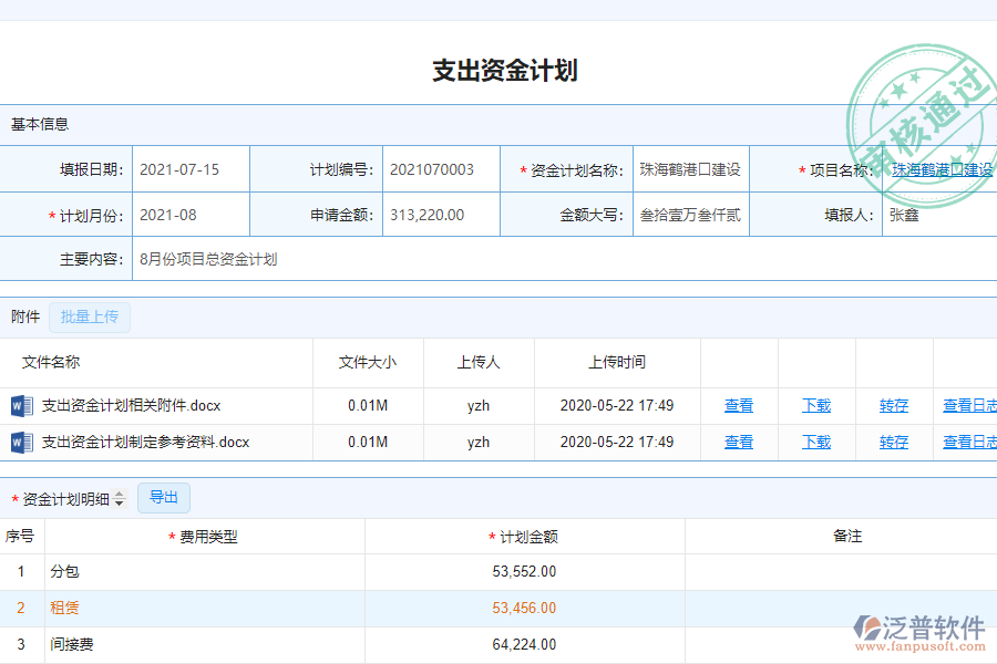 泛普軟件-安裝工程企業(yè)管理系統(tǒng)中資金報表的亮點