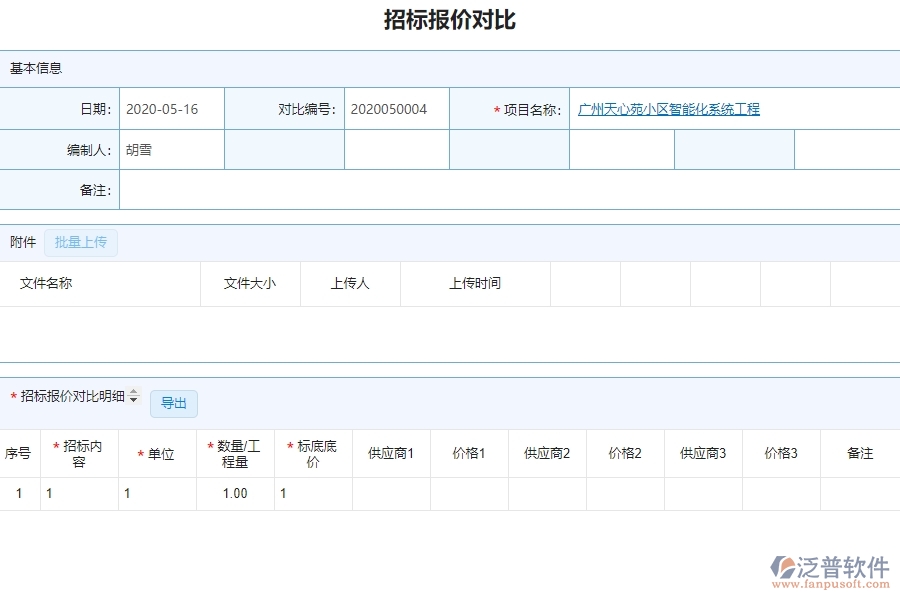 系統(tǒng)在招標(biāo)報價對比明細(xì)查詢中的管控點及作用