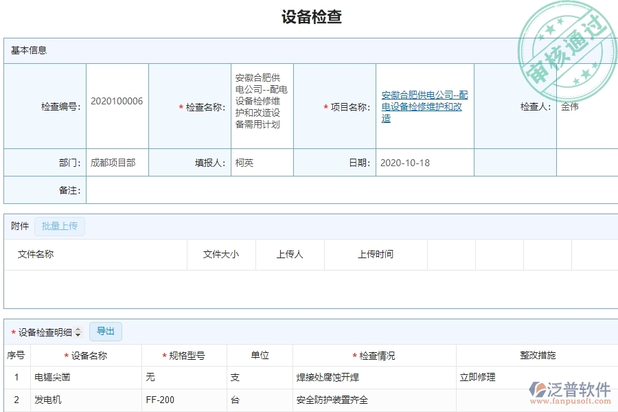 系統(tǒng)在設(shè)備檢查查詢(xún)中的管控點(diǎn)及作用