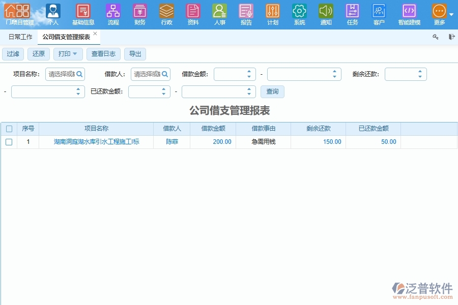泛普軟件-市政工程管理系統(tǒng)中借支、預(yù)支管理的注意事項(xiàng)
