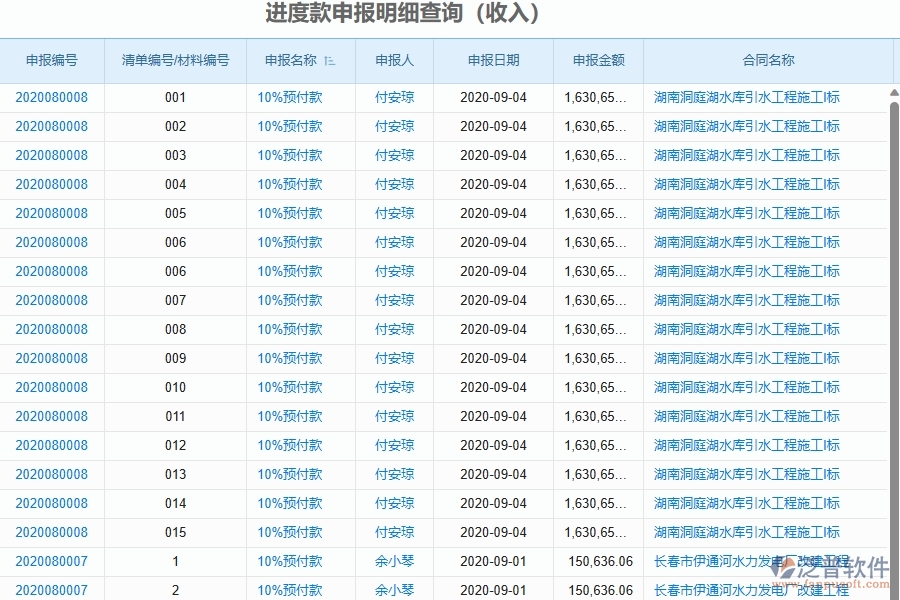 二、泛普軟件-幕墻工程項(xiàng)目管理系統(tǒng)在進(jìn)度款申報(bào)明細(xì)查詢(xún)(收入)中的價(jià)值
