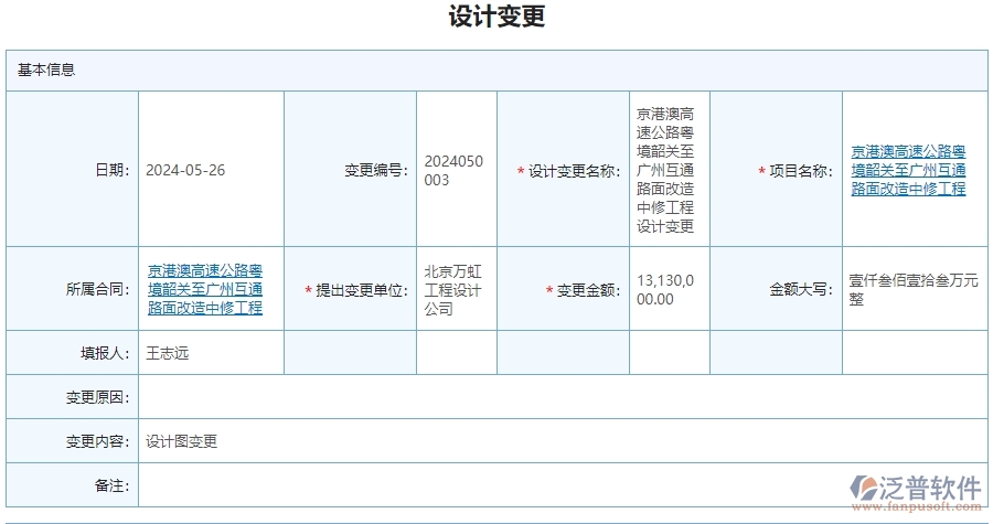 三、泛普軟件-公路工程設(shè)計(jì)變更列表管理系統(tǒng)為企業(yè)帶來(lái)的價(jià)值