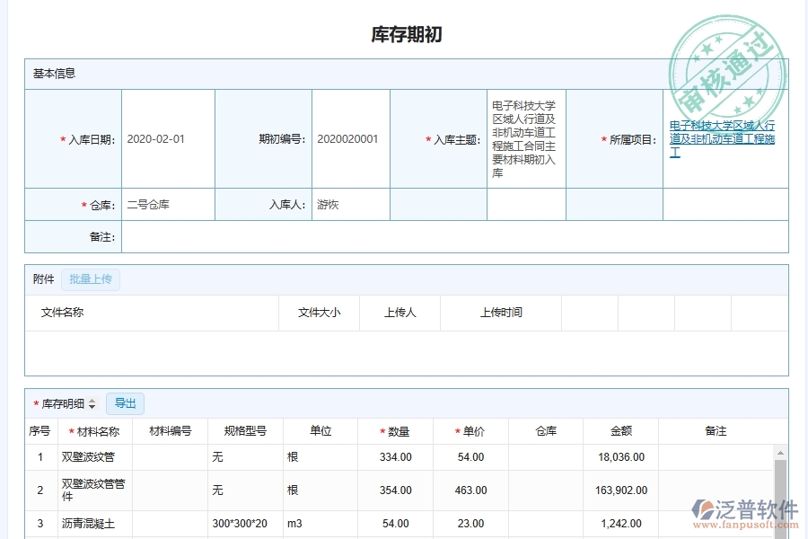 市政工程企業(yè)材料倉庫期初明細平臺為市政工程企業(yè)帶來的價值