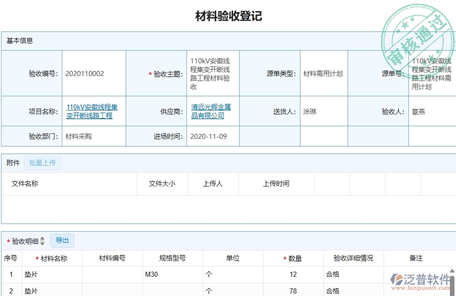 三、泛普軟件-機(jī)電工程企業(yè)在材料驗(yàn)收登記中的框架設(shè)計(jì)思路