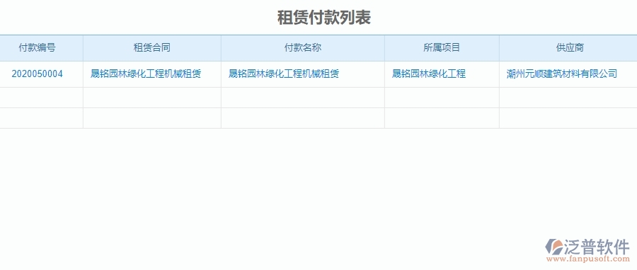 二、泛普軟件-園林工程項(xiàng)目管理系統(tǒng)在租賃付款中的價(jià)值