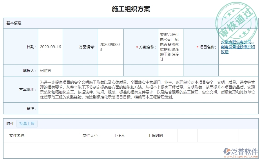 三、泛普軟件-機(jī)電工程企業(yè)管理系統(tǒng)的施工組織方案的管控點(diǎn)