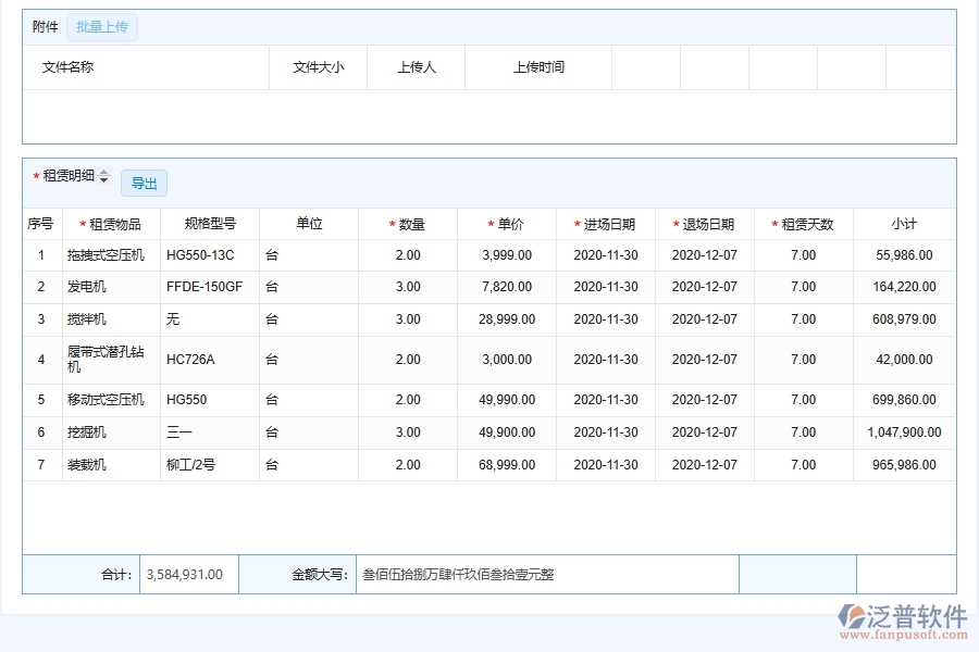 泛普軟件-市政工程企業(yè)管理系統(tǒng)中機械設(shè)備租賃與結(jié)算管理的核心功能