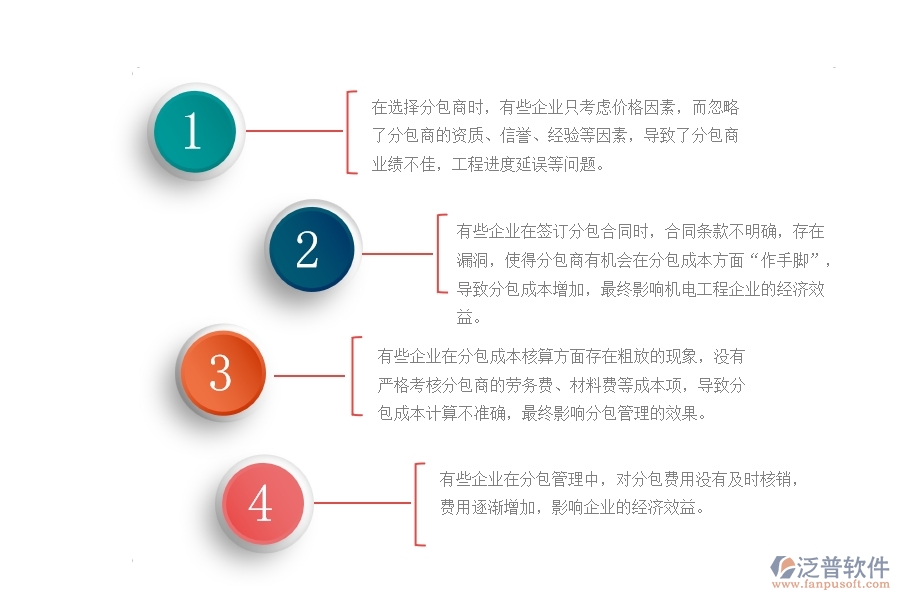 機電工程分包成本管理方面存在的問題