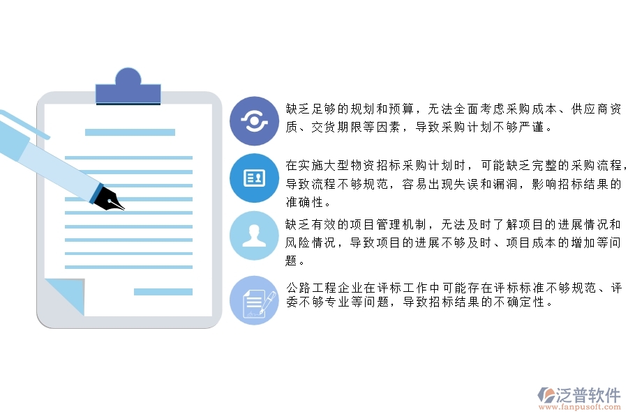 　一、公路工程企業(yè)在大型物資招標采購計劃中存在的問題
