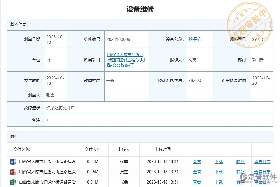 路橋工程企業(yè)設備使用維修保養(yǎng)管理列表主要內(nèi)容