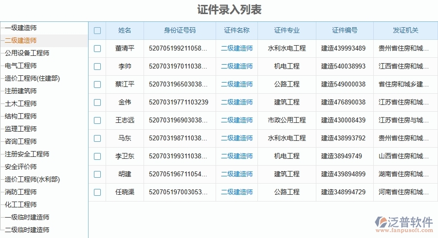 二、泛普軟件-幕墻工程企業(yè)使用了系統(tǒng)之后，給人員證件帶來了哪些好處