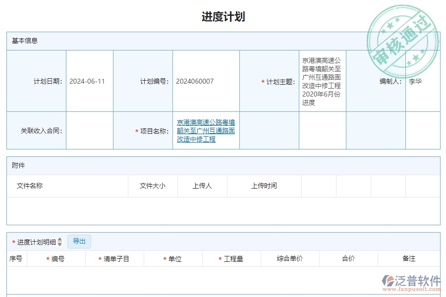 二、泛普軟件-公路工程企業(yè)管理系統(tǒng)施工進度計劃的管控點