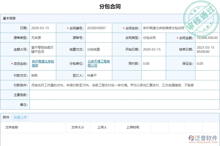 四、泛普軟件-幕墻工程企業(yè)分包合同報(bào)表的框架設(shè)計(jì)思路