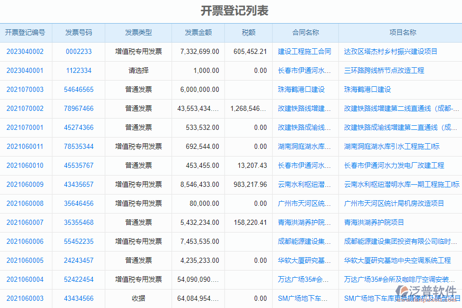 四、泛普軟件-幕墻工程系統(tǒng)中開票登記管理的注意事項(xiàng)