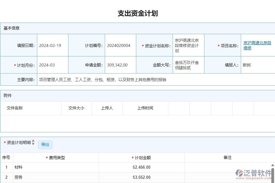 四、泛普軟件-公路工程管理系統(tǒng)在資金計(jì)劃中的應(yīng)用場(chǎng)景