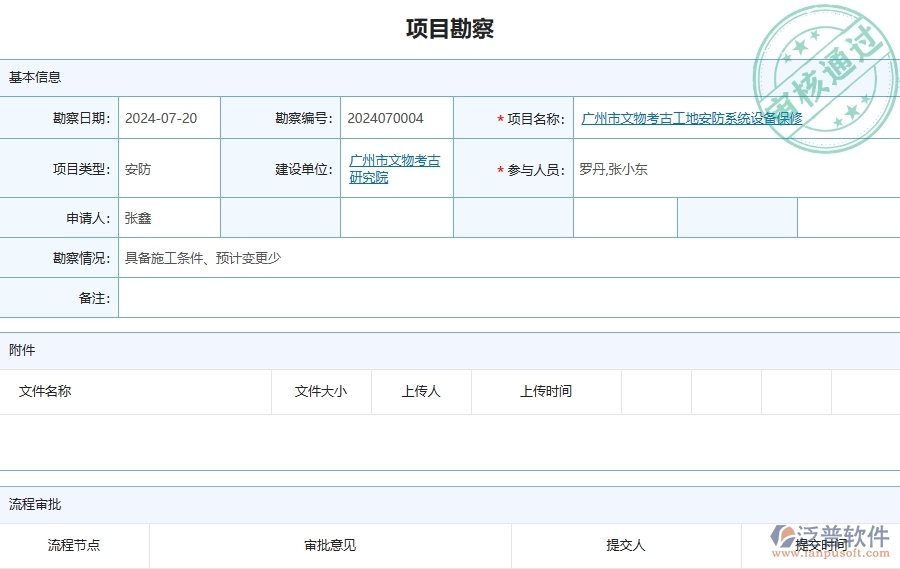 三、泛普軟件-安防工程企業(yè)管理系統(tǒng)中項目勘察列表優(yōu)點與缺點