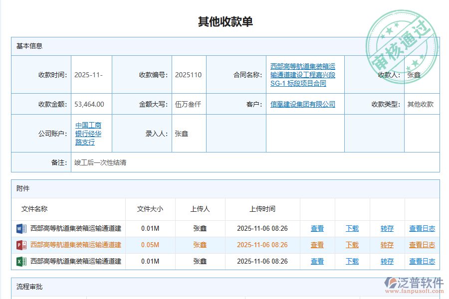 二、泛普軟件-安防工程系統(tǒng)對(duì)企業(yè)其他收款單列表管理的作用