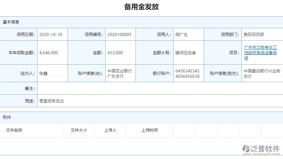 三、使用泛普軟件-安防工程管理系統(tǒng)備用金發(fā)放列表管理的優(yōu)勢(shì)