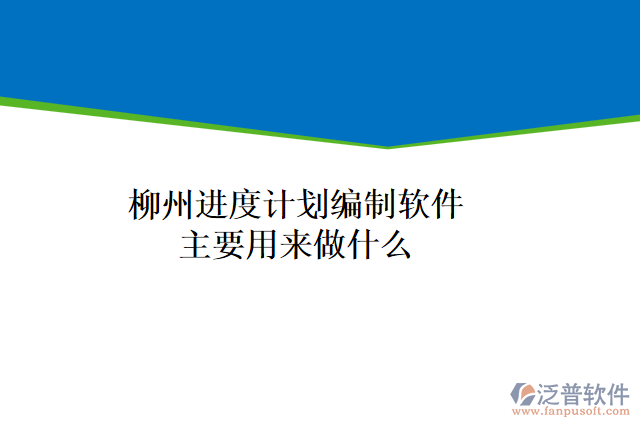柳州進度計劃編制軟件主要用來做什么