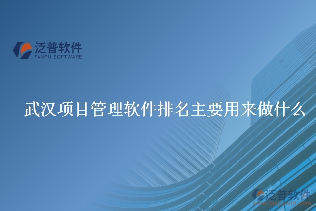 武漢項目管理軟件排名主要用來做什么