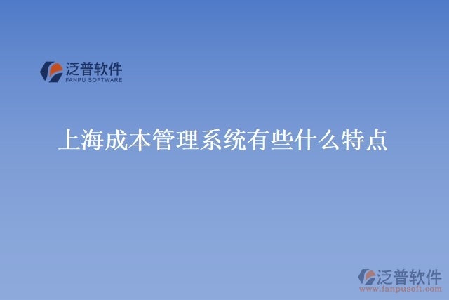 上海成本管理系統(tǒng)有些什么特點(diǎn)