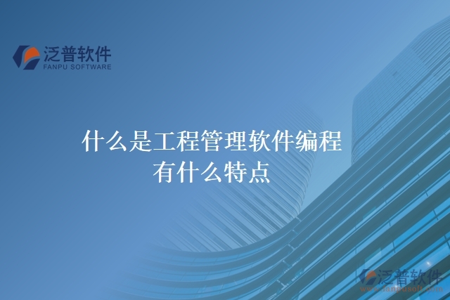 什么是工程管理軟件編程？有什么特點
