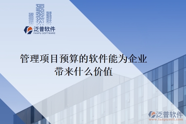 管理項(xiàng)目預(yù)算的軟件能為企業(yè)帶來什么價(jià)值