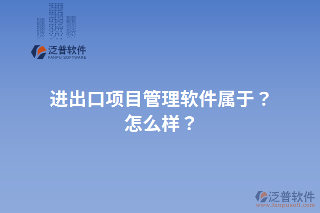 進(jìn)出口項(xiàng)目管理軟件屬于？怎么樣？