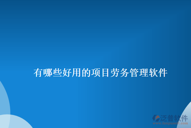 有哪些好用的項(xiàng)目勞務(wù)管理軟件