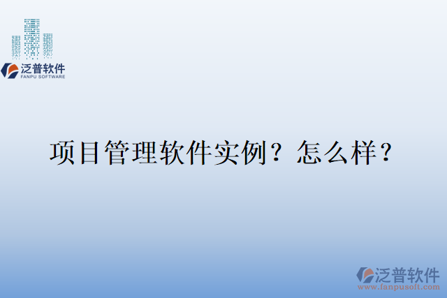 項目管理軟件實例？怎么樣？