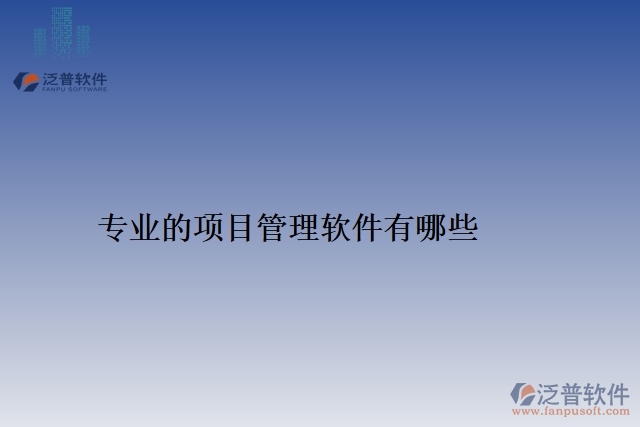 專(zhuān)業(yè)的項(xiàng)目管理軟件有哪些