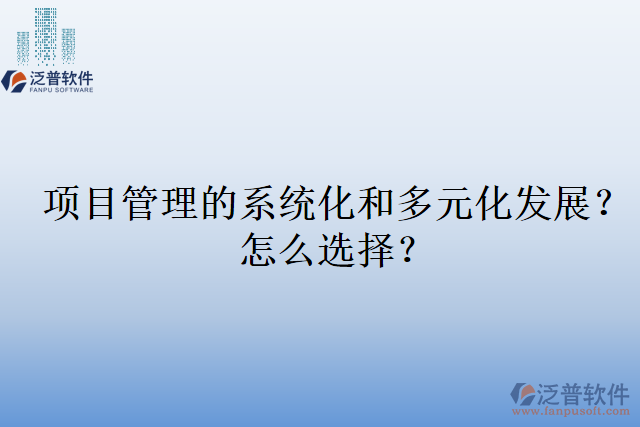 項目管理的系統(tǒng)化和多元化發(fā)展？怎么選擇？