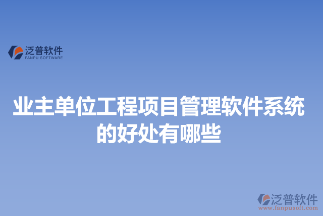 業(yè)主單位工程項目管理軟件系統(tǒng)的好處有哪些