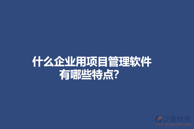 什么企業(yè)用項目管理軟件？有哪些特點？