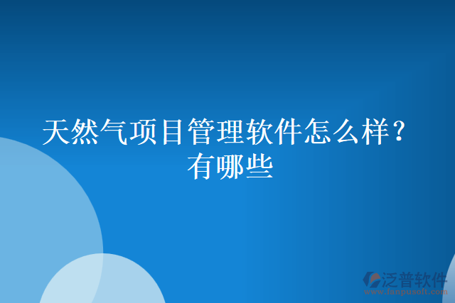 天然氣項(xiàng)目管理軟件怎么樣？有哪些