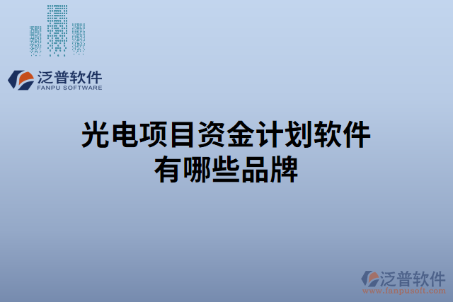 光電項(xiàng)目資金計(jì)劃軟件有哪些品牌