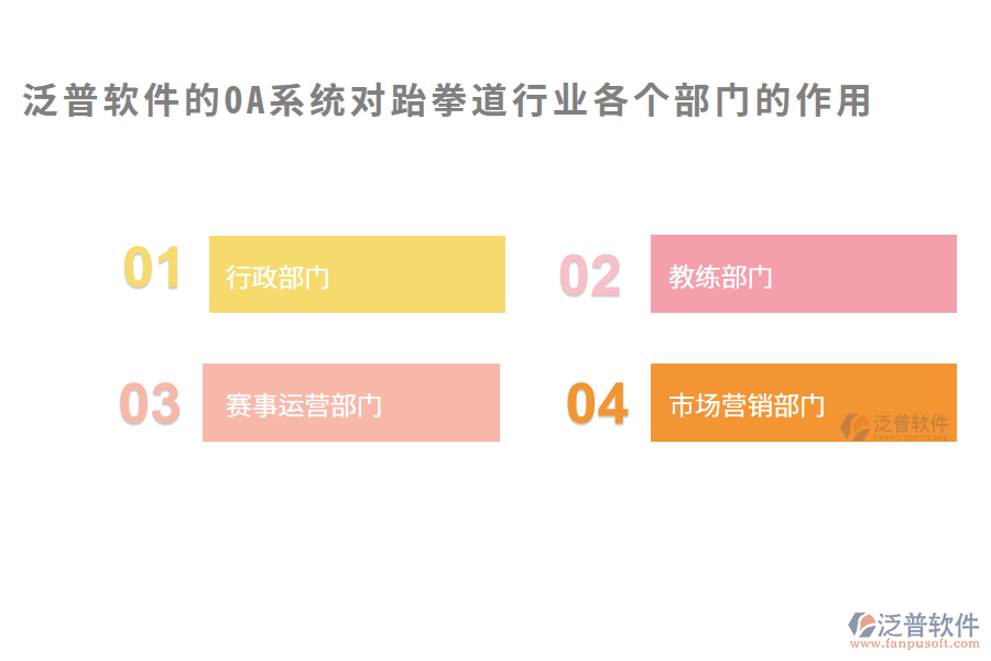 泛普軟件的OA系統(tǒng)對(duì)跆拳道行業(yè)各個(gè)部門(mén)的作用