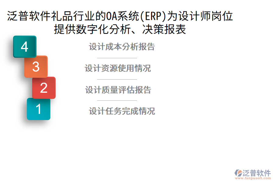 泛普軟件禮品行業(yè)的OA系統(tǒng)(ERP)為設(shè)計師崗位提供數(shù)字化分析、決策報表