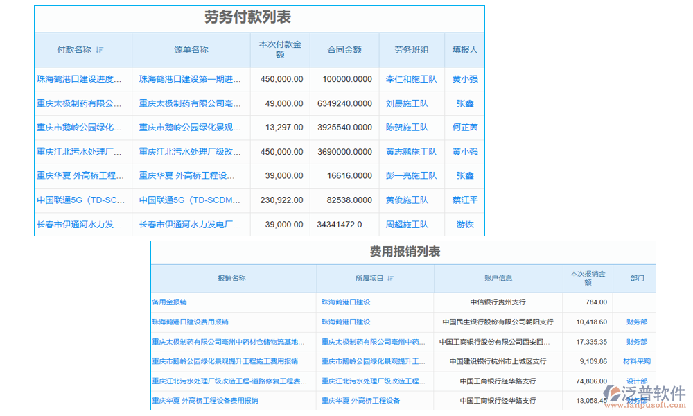 項目賬戶余額管理軟件